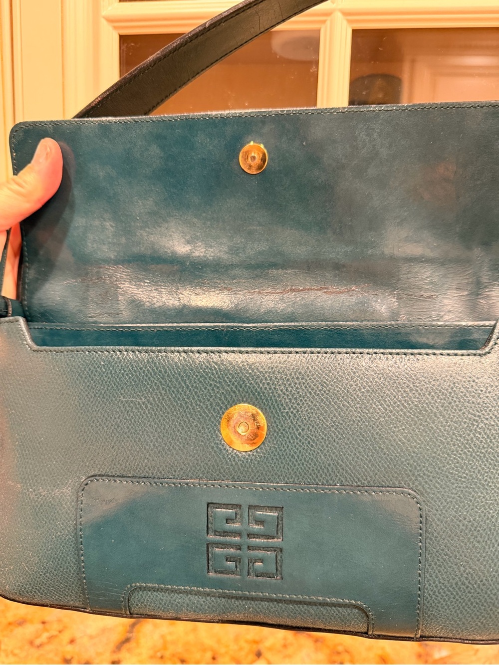 Givenchy Teal Leather Shoulder Bag - Picture 7 of 8